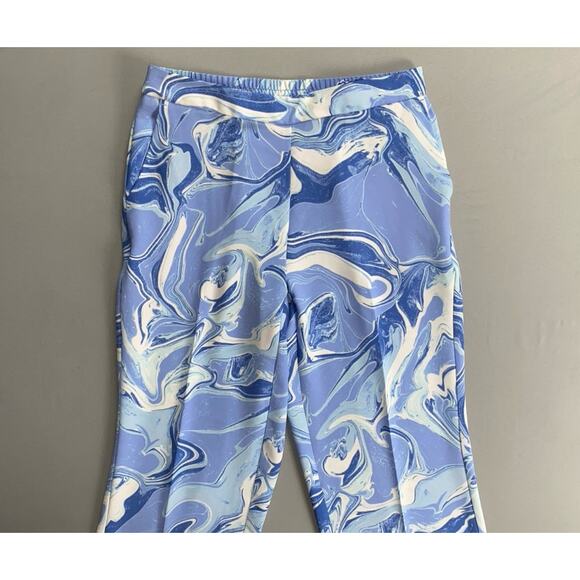 Chico's Pull On Sheer Flex Waist Lightweight Pants. Blue Swirl, Women's 4R. MINT - Picture 4 of 9